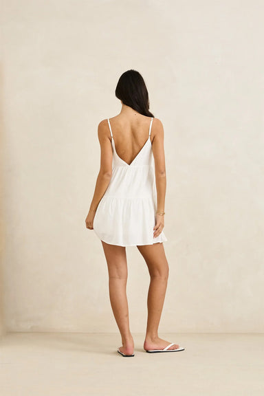 rhythm classic tiered mini dress white back
