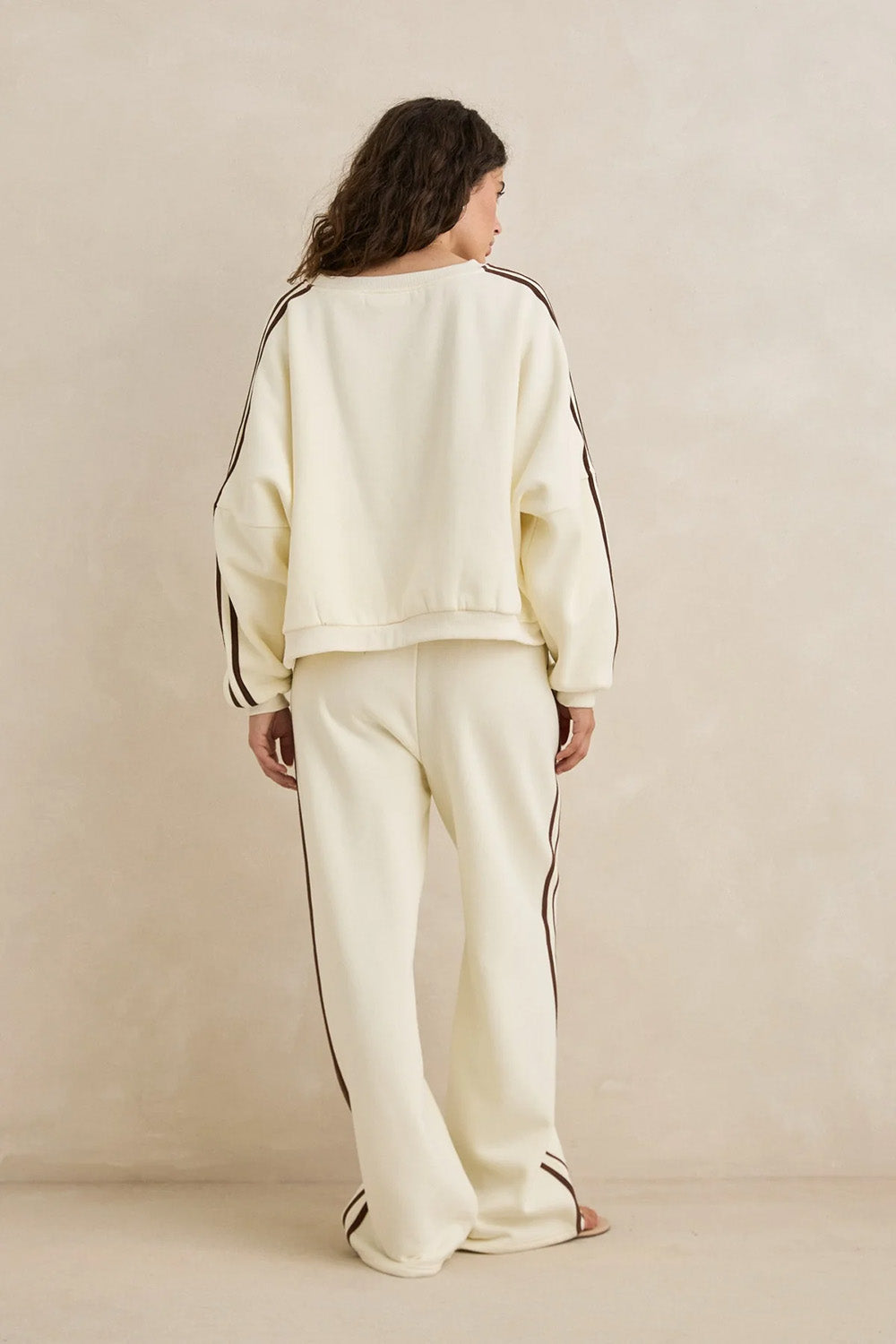 rhythm contrast sweatshirt cream back