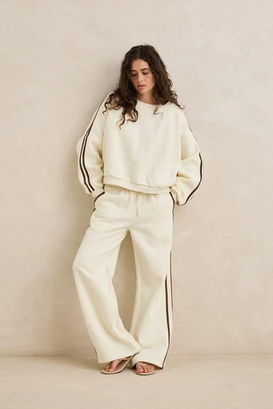rhythm contrast sweatshirt cream front