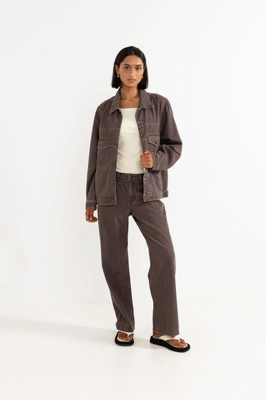 Rhythm - Demi Oversized Denim Jacket - Chocolate