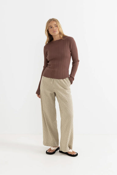 Rhythm - Essential LS Knit Top - Chocolate