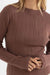 Rhythm - Essential LS Knit Top - Chocolate - Detail
