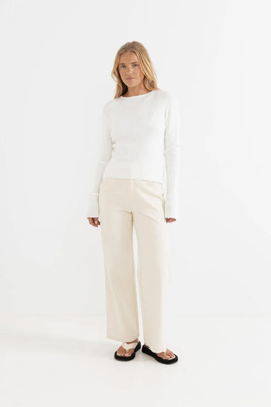 rhythm essential ls knit top cream