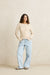 rhythm essential ls knit top white marle front
