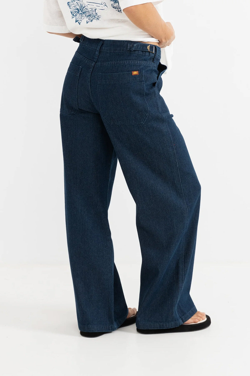 Rhythm - Fleetwood Wide Leg Pant - Dark Denim - Back