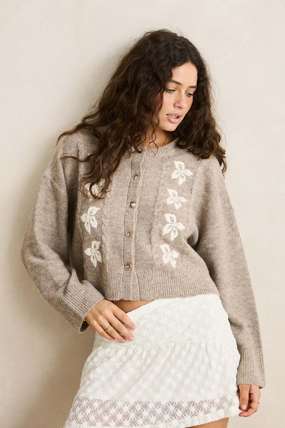 rhythm gigi lace mini skirt white
