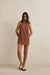 rhythm hanalei mini dress chocolate front