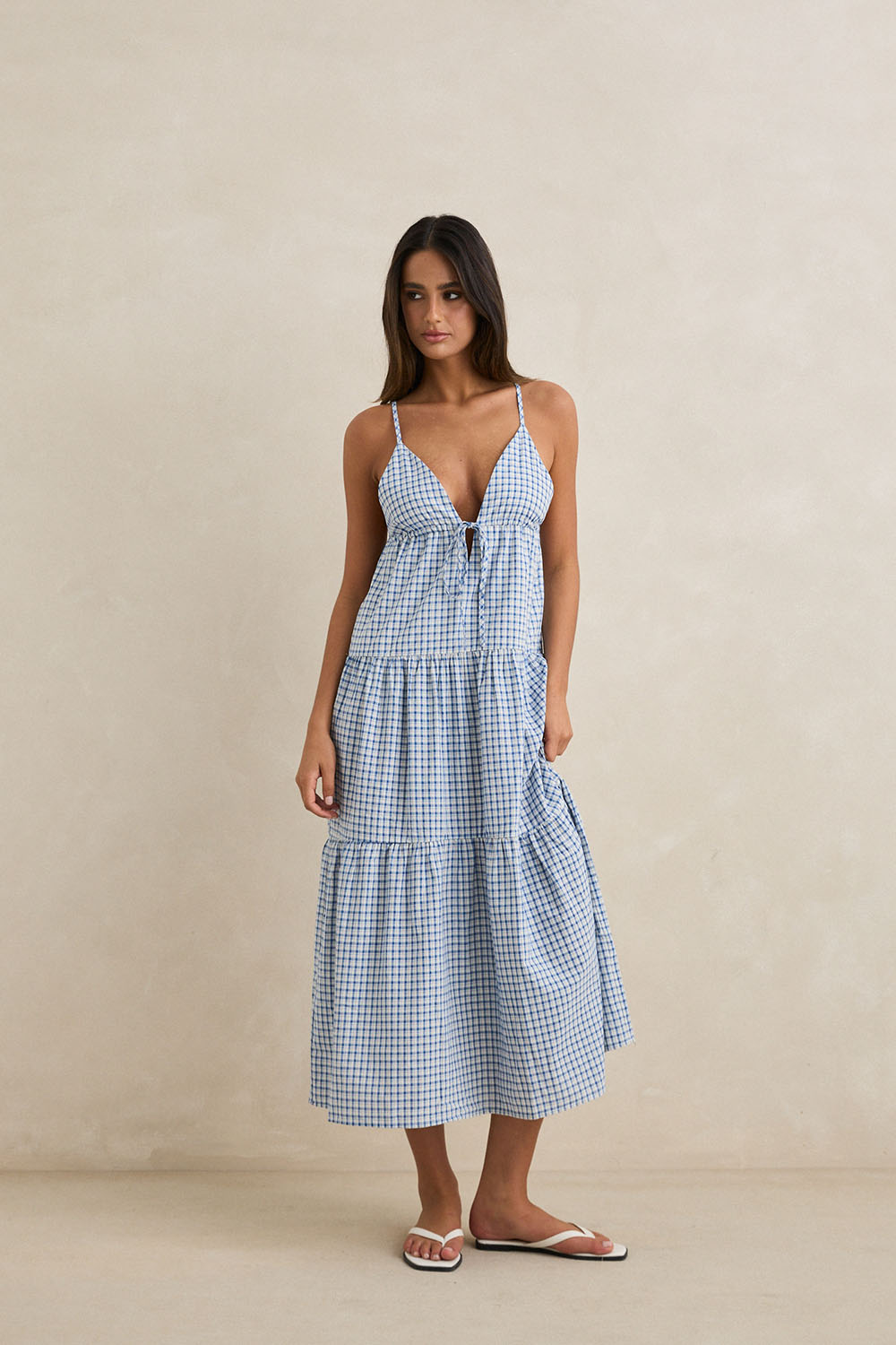 rhythm jaci maxi dress blue front