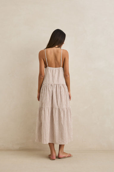 rhythm jaci maxi dress tan back