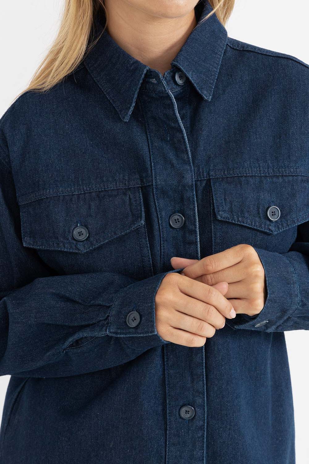 Rhythm - Kendrick Denim Jacket - Dark Denim - Detail