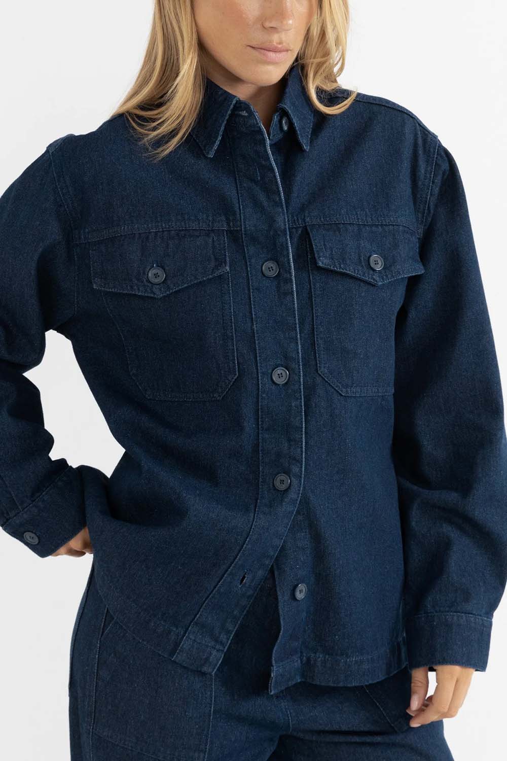 Rhythm - Kendrick Denim Jacket - Dark Denim - Front