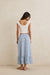 rhythm lola check tiered maxi skirt blue back