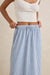 rhythm lola check tiered maxi skirt blue detail