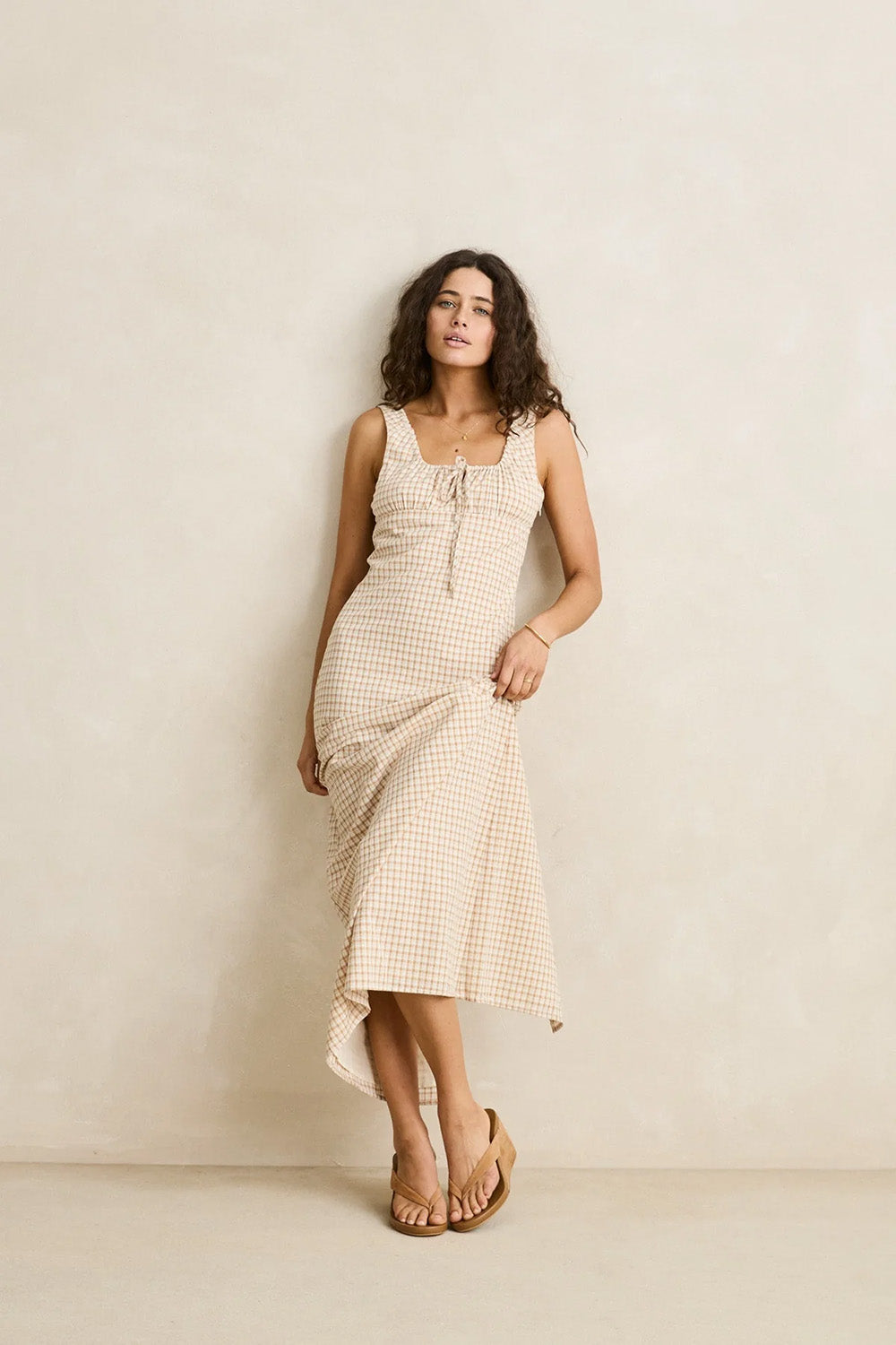 rhythm london check maxi dress natural profile