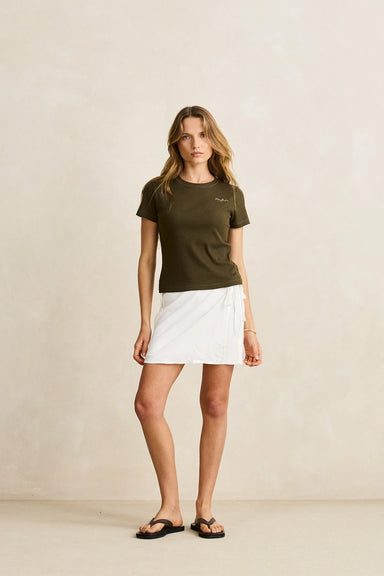 rhythm louise wrap mini skirt white front