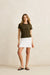 rhythm louise wrap mini skirt white front