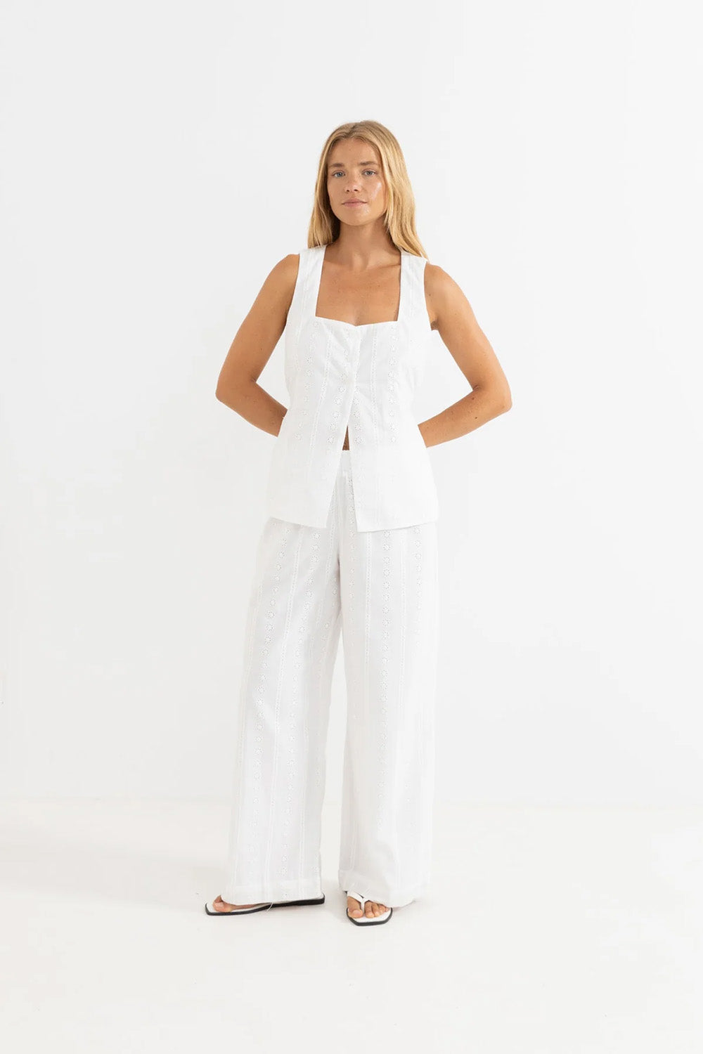 rhythm niko long vest white