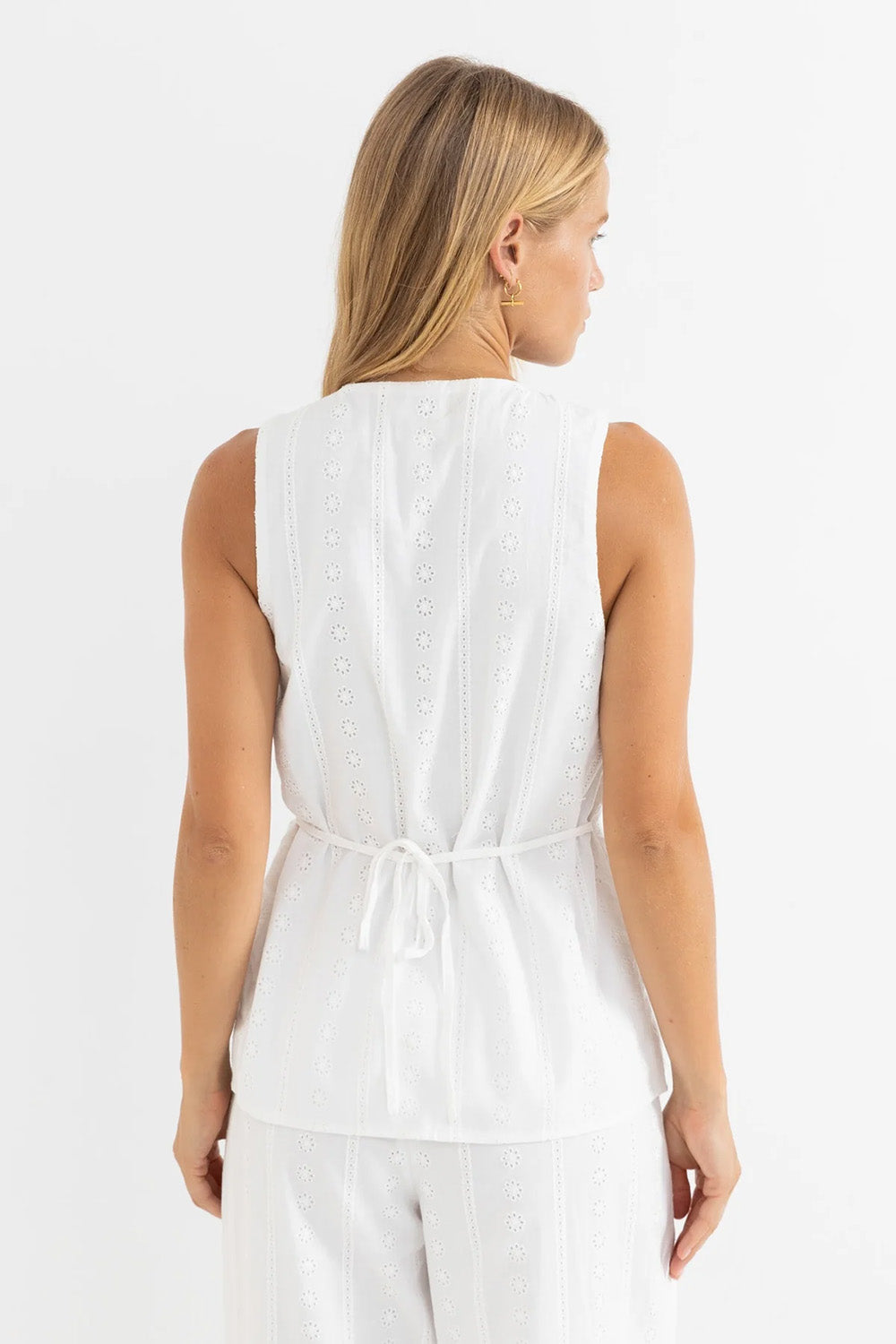 rhythm niko long vest white back