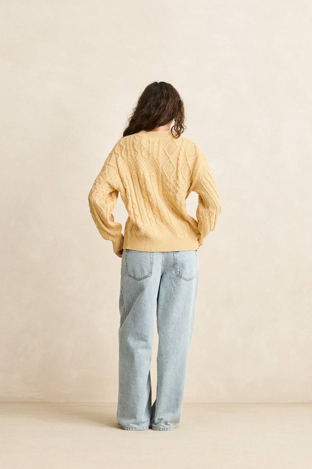 rhythm patchwork sweater sand back