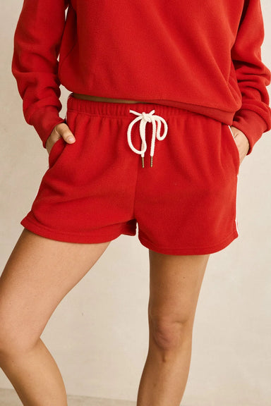 rhythm pipe polar fleece short cherry front