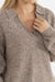 rhythm quinn v neck collared jumper oatmeal detail
