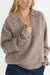 rhythm quinn v neck collared jumper oatmeal front