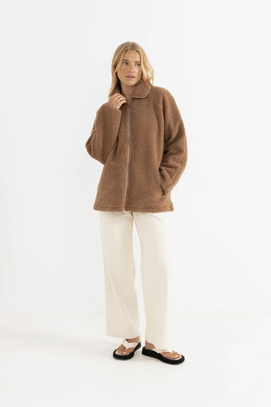 rhythm snowy sherpa jacket oak