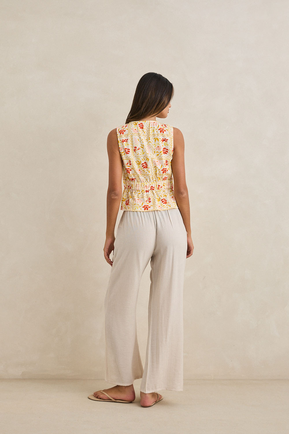 rhythm wildflower tie front top white back
