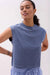 Richer Poorer Relaxed Muscle Tee in Vintage Indigo — Quarter view