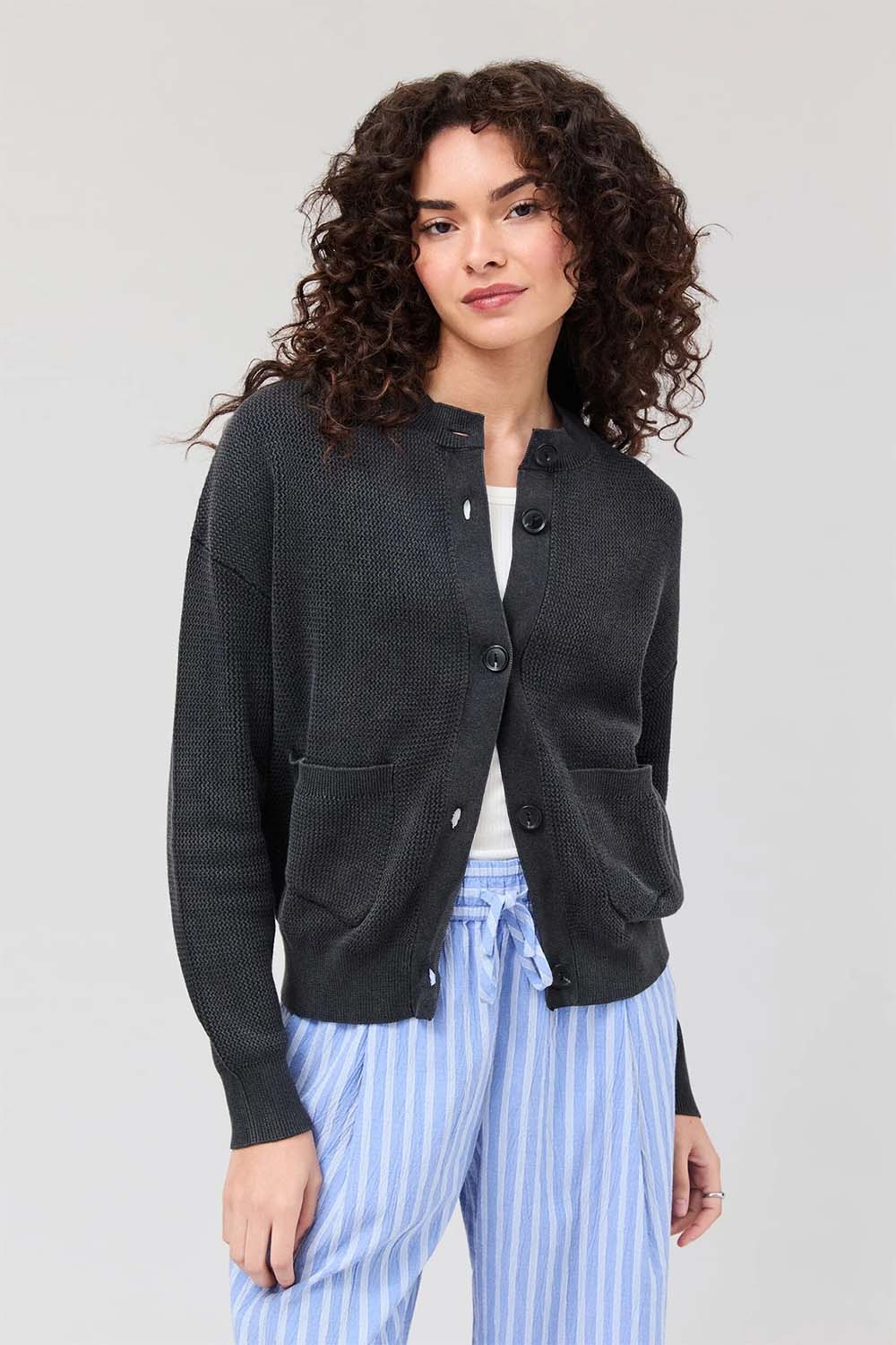 Richer Poorer - Dune Cardigan - Black - Front