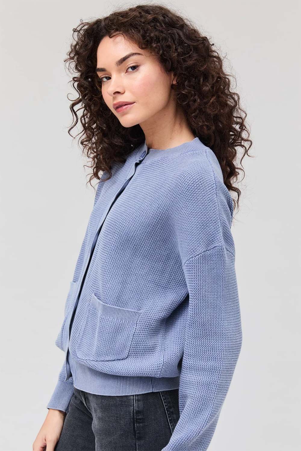 Richer Poorer - Dune Cardigan - Vintage Indigo - Side