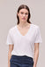 richer poorer linen jersey v neck tee white front