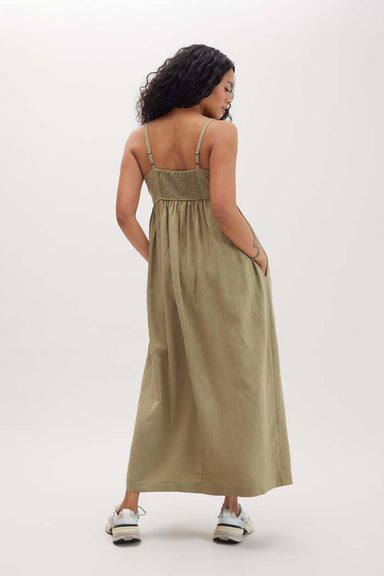 Richer Poorer - Linen Maxi Dress - Dried Sage - Back