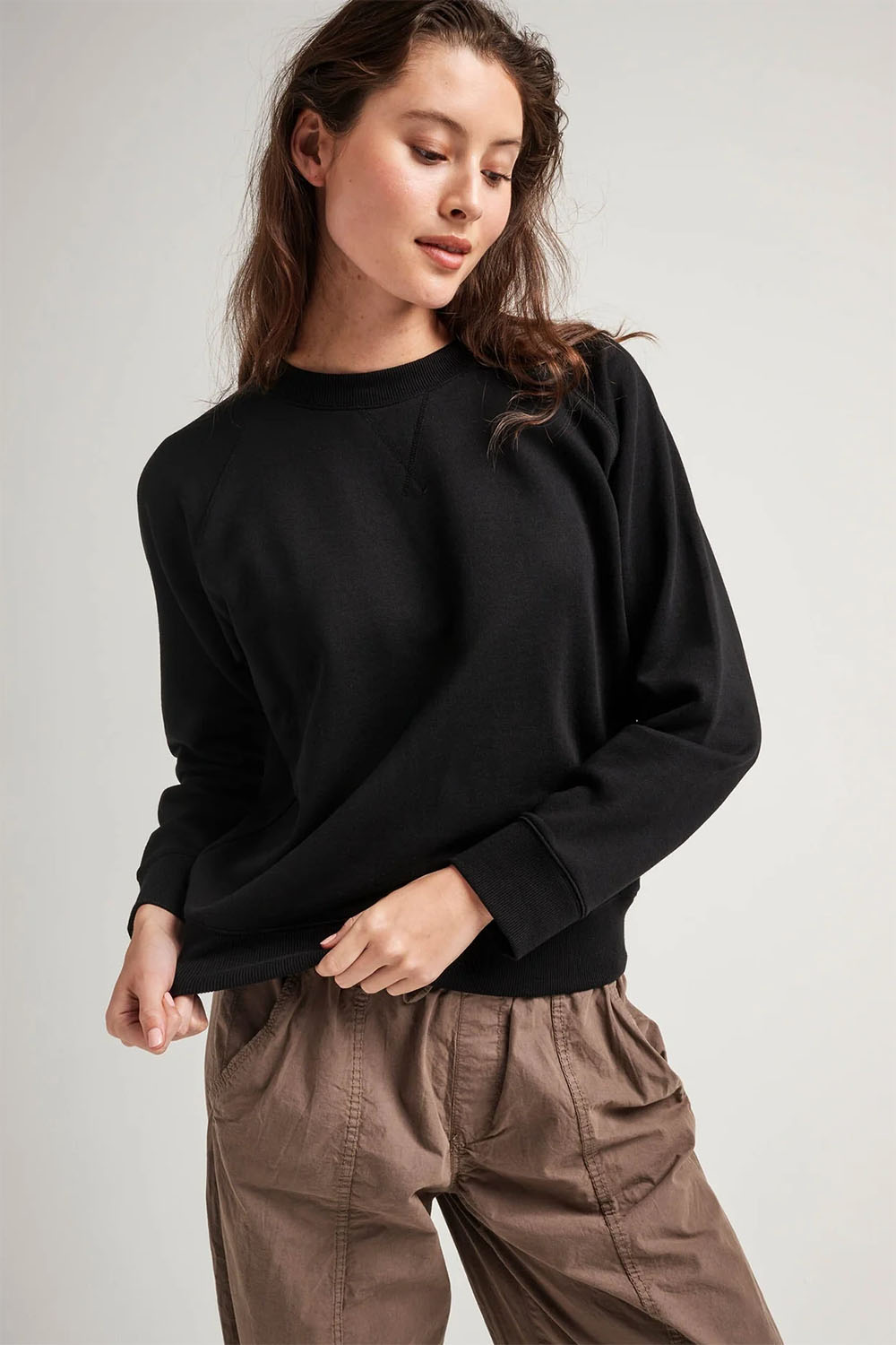Richer Poorer - Recycled Crew Sweatshirt  - Black - Front