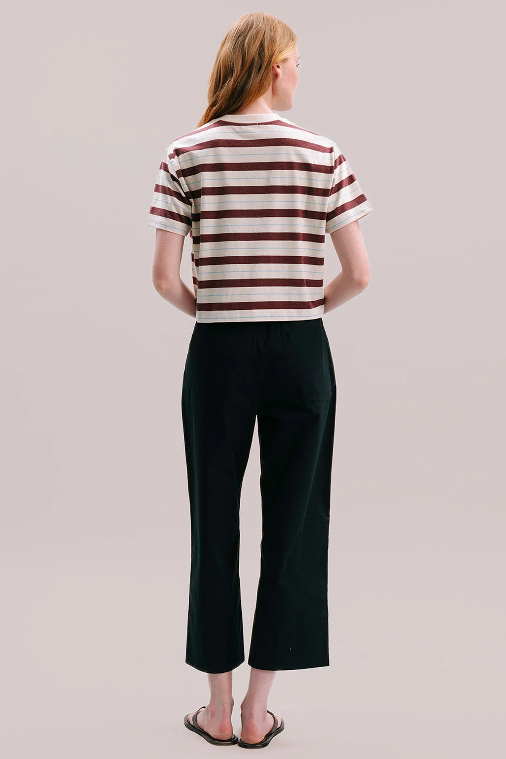 richer poorer recycled stripe tee red stripe back