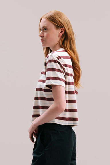 Richer Poorer Recycled Stripe Tee in Red Stripe — Side view