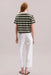 richer poorer recycled stripe tee surplus green stripe back