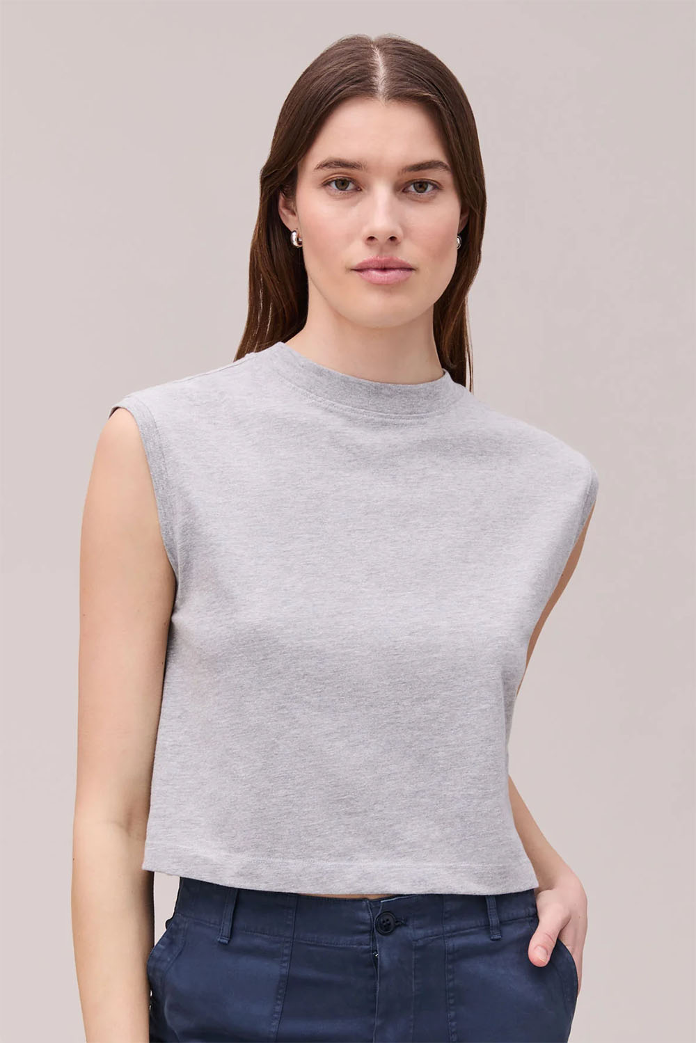 richer poorer relaxed muscle tee heather grey front