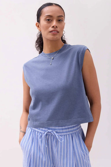 Richer Poorer - Relaxed Muscle Tee - Vintage Indigo - Front