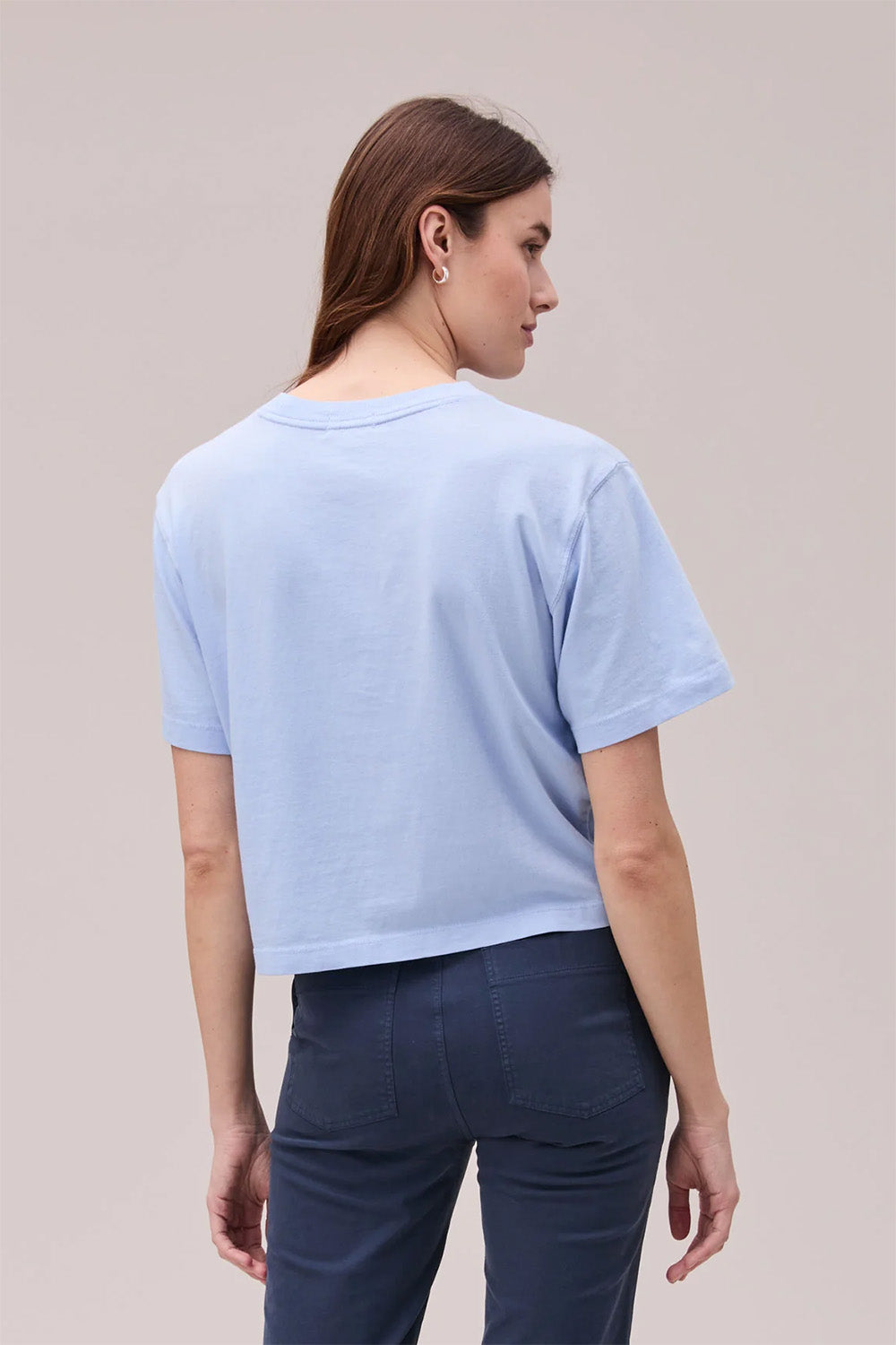 richer poorer relaxed ss crop chambray blue back