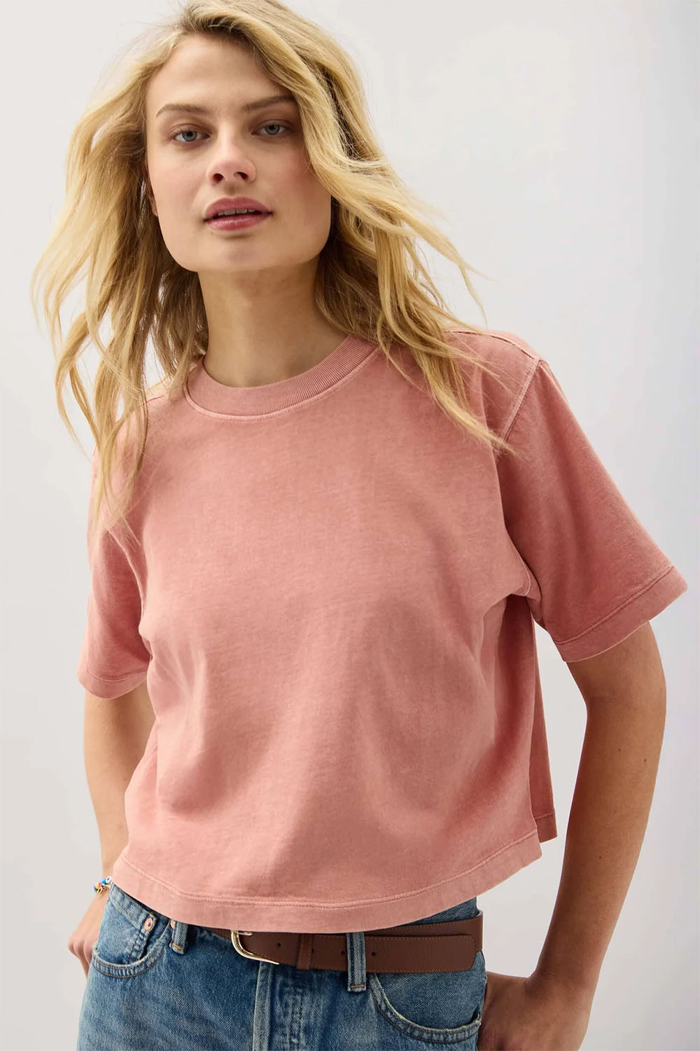 Richer Poorer - Relaxed SS Crop - Pink Sands - Front