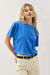 Richer Poorer - Relaxed SS Crop - Pop Blue - Front