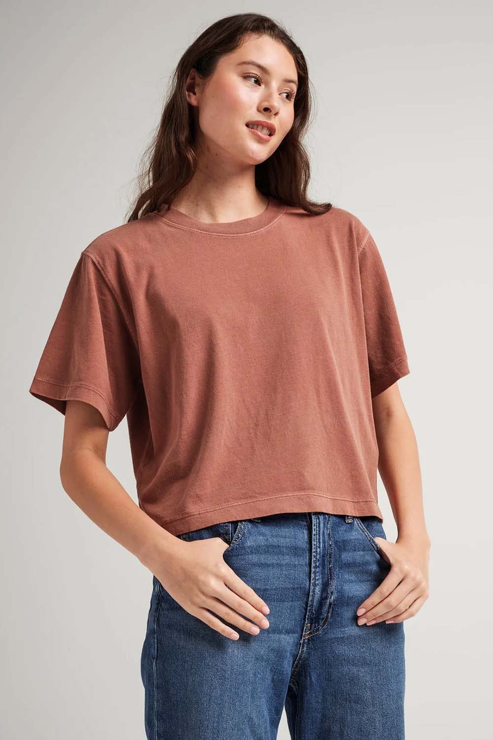 Richer Poorer - Relaxed SS Crop - Russet - Front