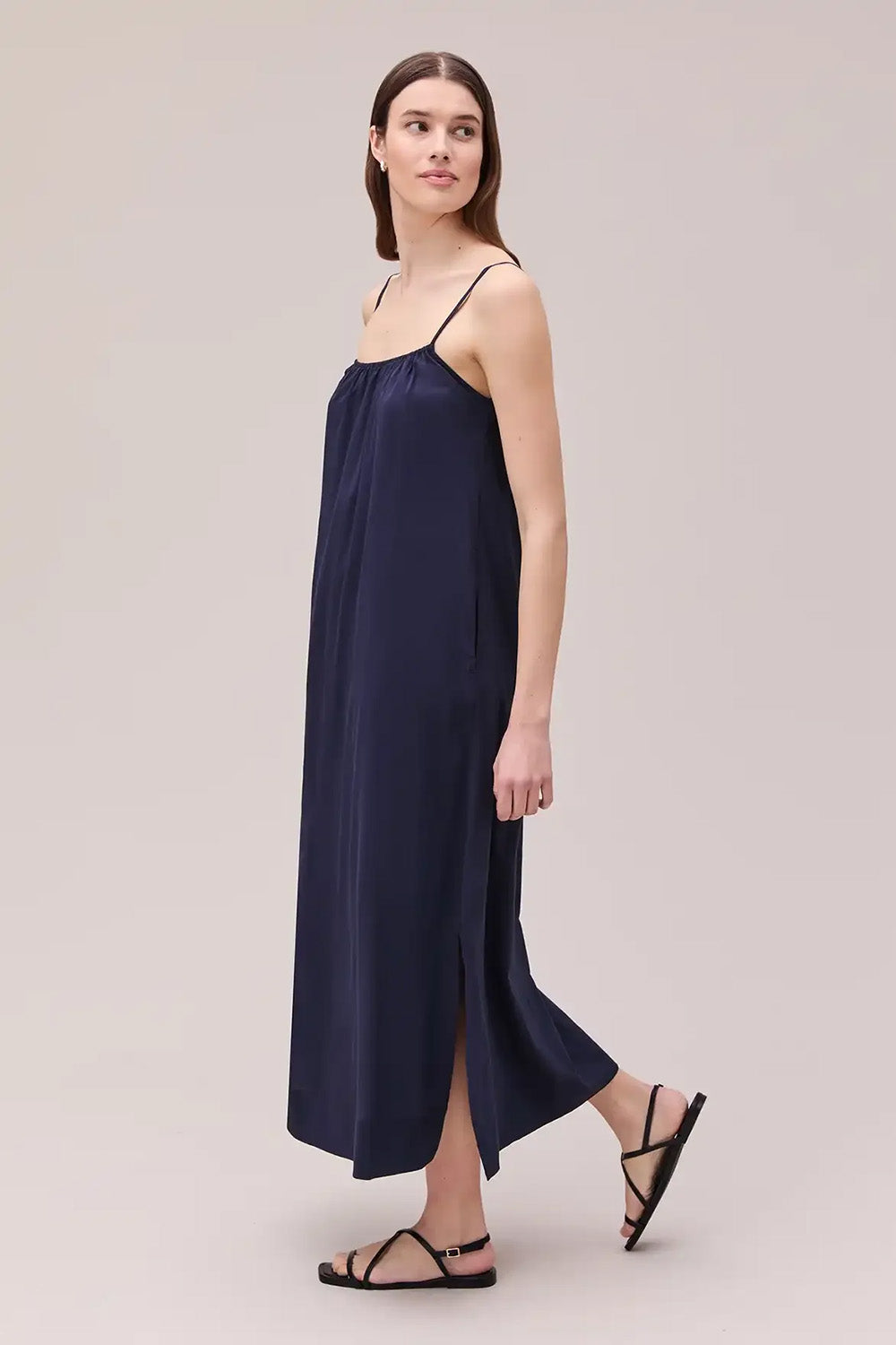 richer poorer the breezy cotton dress evening blue side