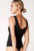Niki Biki - Ribbed V Neck Bodysuit - Black - Back