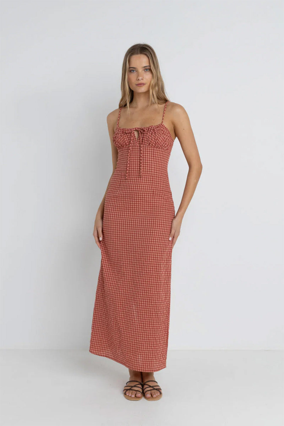 Rhythm - Lola Check Maxi Dress - Red