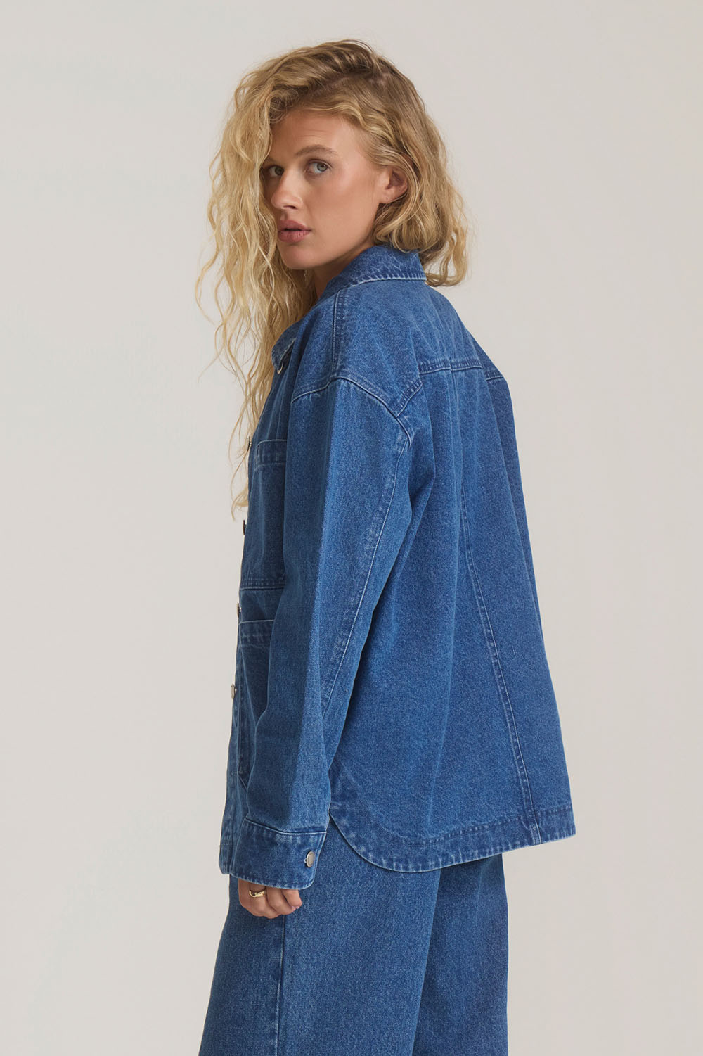 Roark Revival Hwy 1 Chore in Vintage Blue — Back view