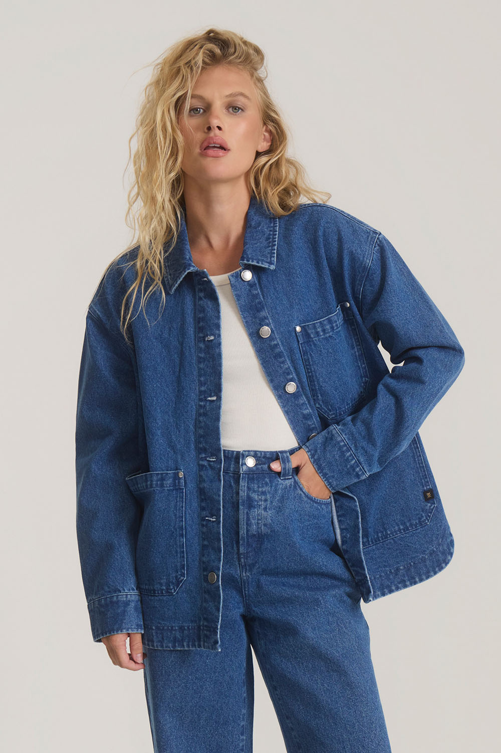Roark Revival Hwy 1 Chore in Vintage Blue — Front view
