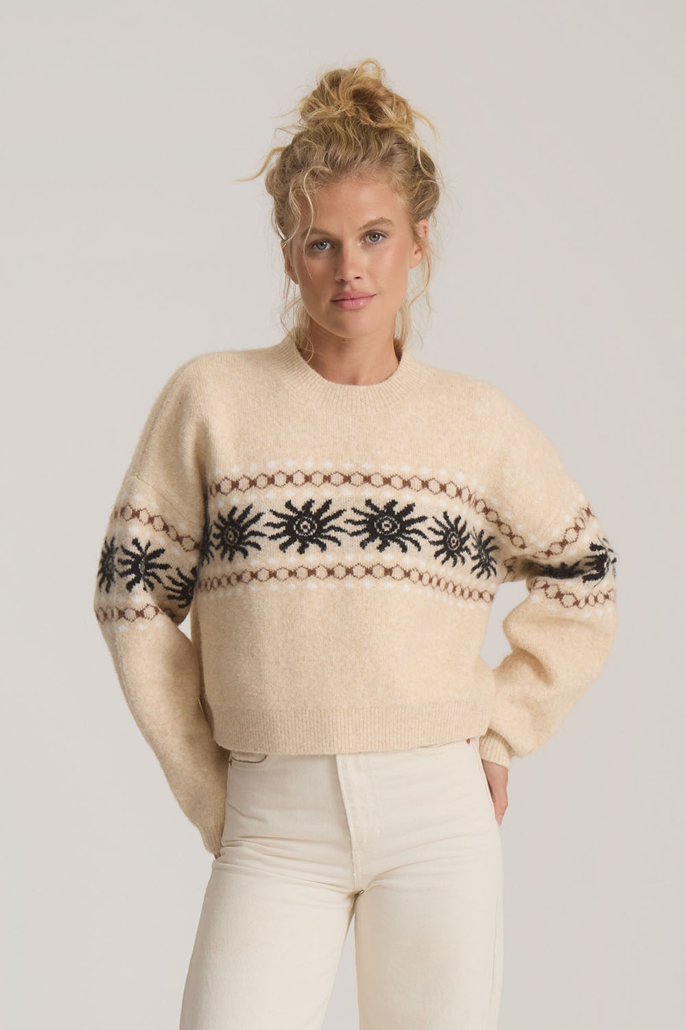 Roark Revival Kos Sweater in Bone — Front view