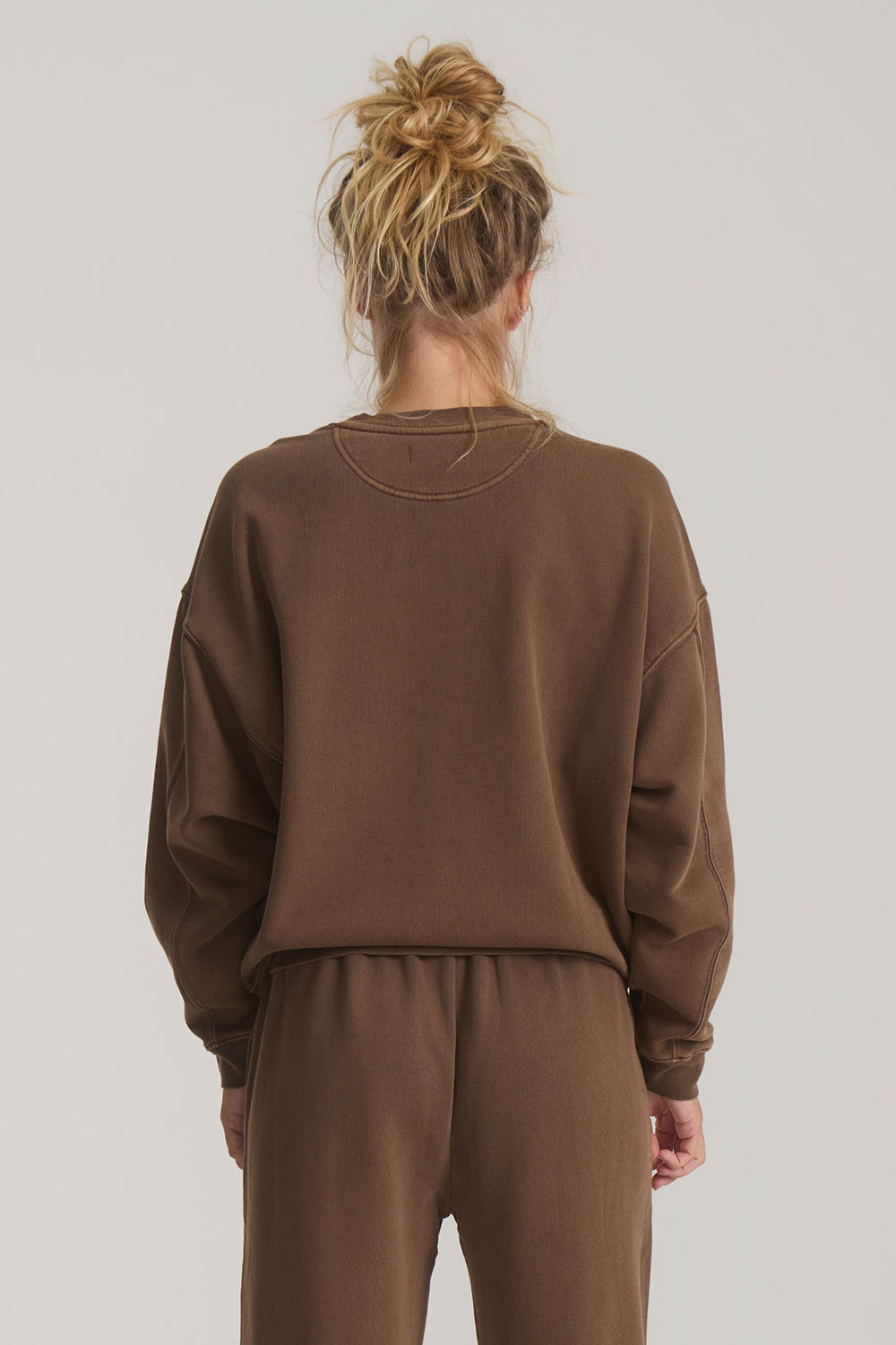 Roark Revival Made To Fade Fleece in Coco Bean — Back view